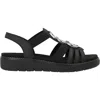 Remonte Women's Synthetic Heel Strap Sandals In Black/black In Black