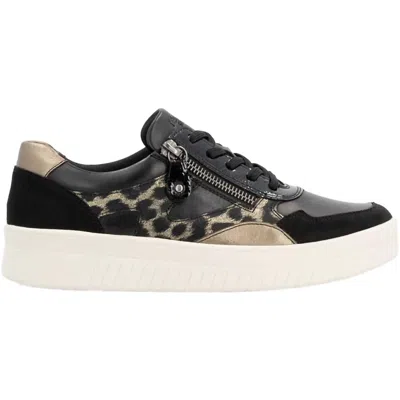 Remonte Women's Synthetic Leather Sneakers In Schwarz/bronze In Multi