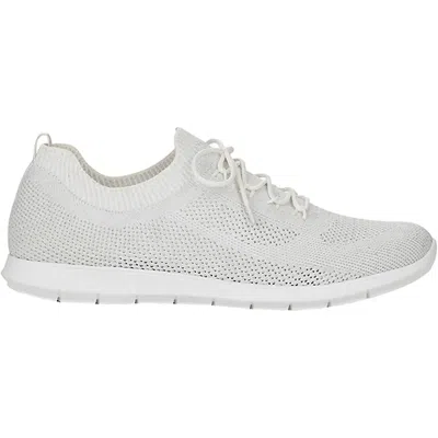 Remonte Women's Tempest 03 Casual Sneaker In Weiss Metallic Fabric In White