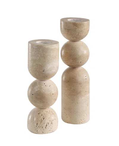 Ren Wil Amarena Candle Holder, Set Of 2 In Sand