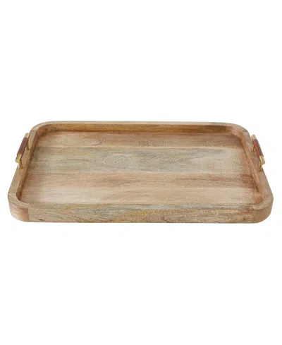Ren Wil Mango Wood 24" Indoor Tray In Brown