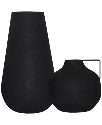Ren Wil Roove Vases, Set Of 2 In Black