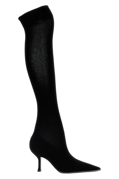 Renã© Caovilla Renã‰ Caovilla Knitted Boots In Black