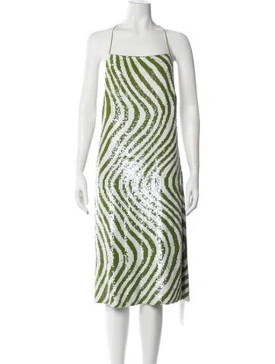 Pre-owned Rena Lange 2014 Midi Length Dress In Green