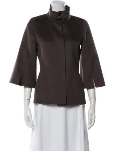 Pre-owned Rena Lange Angora Jacket In Brown