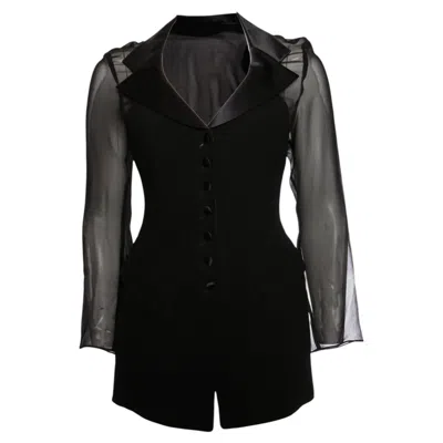 Pre-owned Rena Lange , Black Semi-transparent Blazer Jacket.