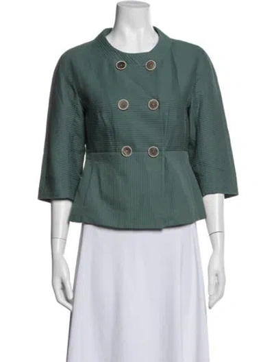 Pre-owned Rena Lange Blazer In Green