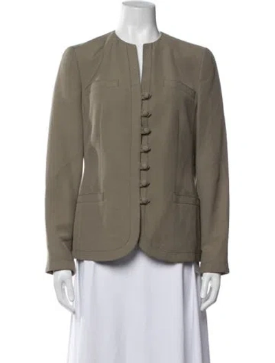 Pre-owned Rena Lange Blazer In Green