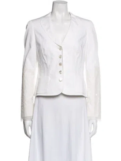 Pre-owned Rena Lange Blazer In White