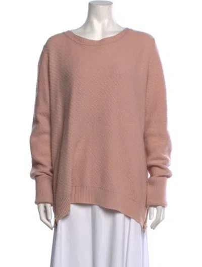Pre-owned Rena Lange Cashmere Crew Neck Sweater In Pink