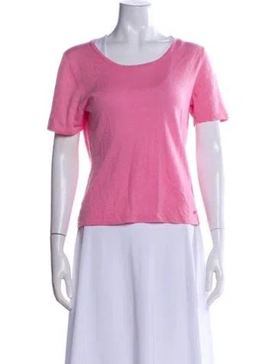 Pre-owned Rena Lange Cashmere Scoop Neck Sweater In Pink