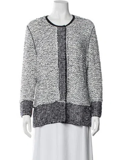Pre-owned Rena Lange Colorblock Pattern Evening Jacket In Blue