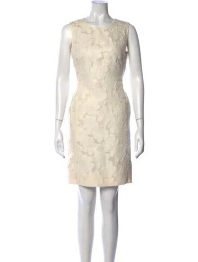 Pre-owned Rena Lange Floral Print Knee-length Dress In Neutral