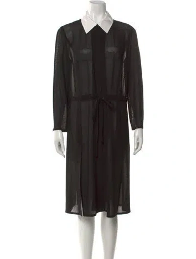 Pre-owned Rena Lange Knee-length Dress In Black