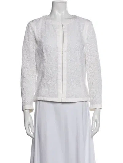 Pre-owned Rena Lange Lace Pattern Jacket In White