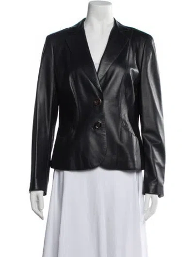 Pre-owned Rena Lange Lambskin Blazer In Black