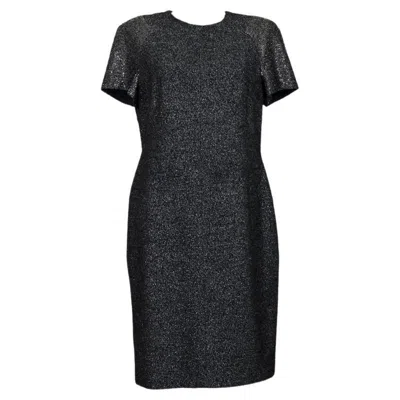 Pre-owned Rena Lange Lamé Dress Size 46 In Black