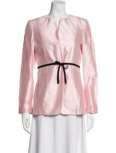Pre-owned Rena Lange Linen Evening Jacket In Pink