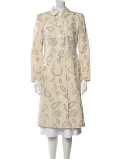 Pre-owned Rena Lange Paisley Print Coat In Brown/yellow