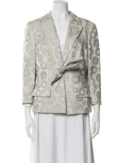 Pre-owned Rena Lange Printed Blazer In Neutral