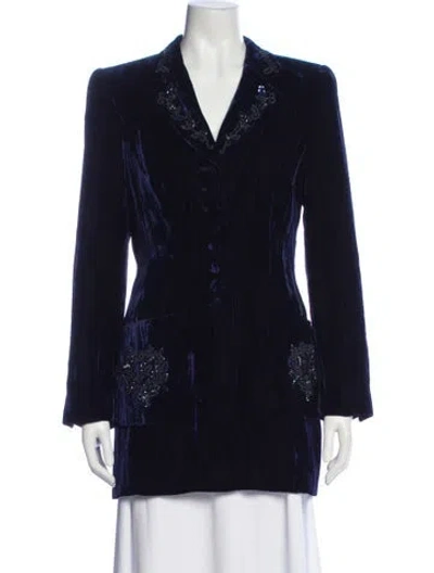 Pre-owned Rena Lange Printed Jacket In Blue
