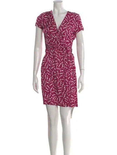 Pre-owned Rena Lange Printed Mini Dress In Pink