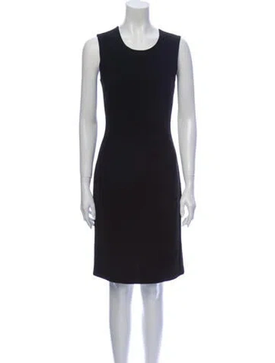 Pre-owned Rena Lange Scoop Neck Knee-length Dress In Black