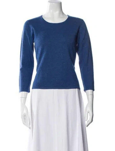 Pre-owned Rena Lange Scoop Neck Sweater In Blue
