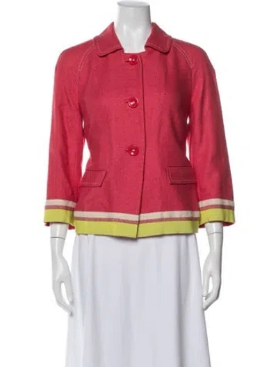 Pre-owned Rena Lange Silk Blazer In Red