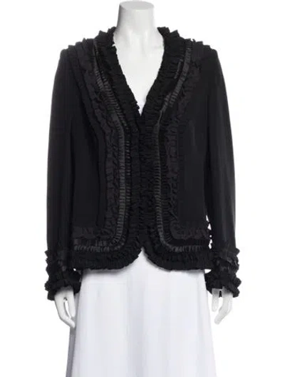 Pre-owned Rena Lange Silk Jacket In Black