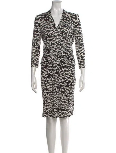 Pre-owned Rena Lange Silk Knee-length Dress In Neutral
