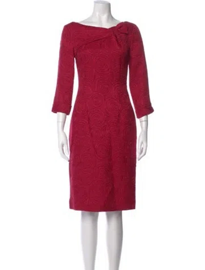 Pre-owned Rena Lange Silk Knee-length Dress In Pink