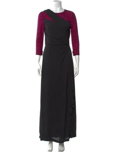 Pre-owned Rena Lange Silk Long Dress In Black