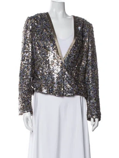 Pre-owned Rena Lange Silk Patterned Evening Jacket W/ Tags