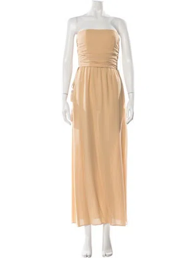 Pre-owned Rena Lange Strapless Long Dress In Neutrals