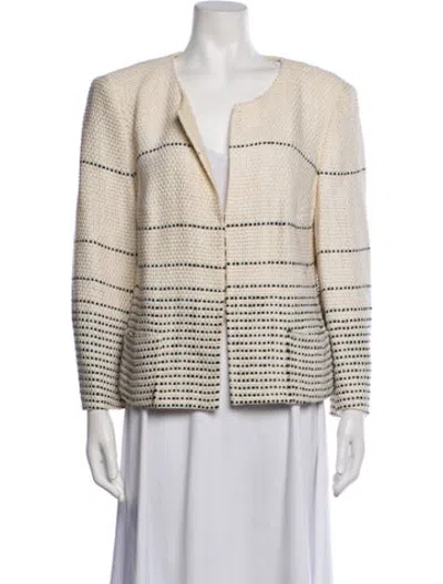 Pre-owned Rena Lange Striped Blazer In Neutrals