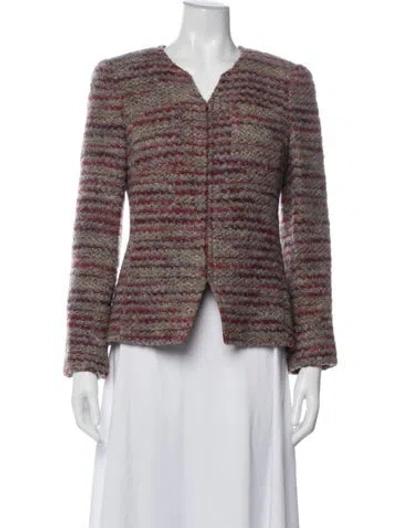 Pre-owned Rena Lange Striped Jacket In Red