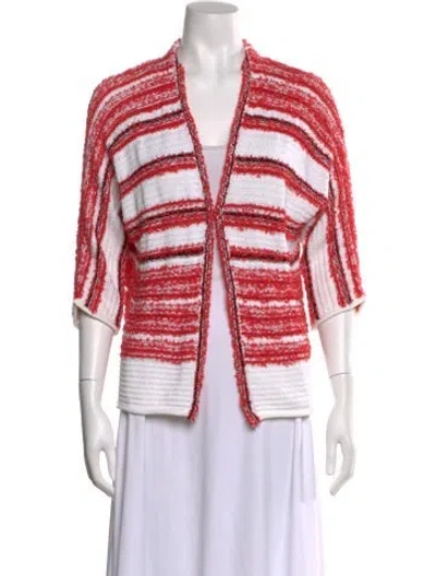Pre-owned Rena Lange Striped V-neck Sweater In Multi