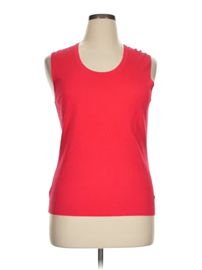 Pre-owned Rena Lange Tank Top Red Strapless Neckline Tops