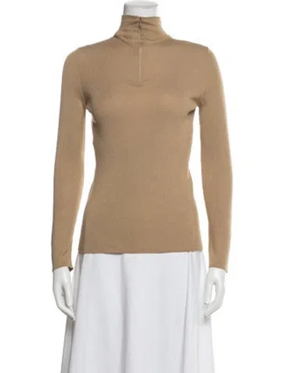 Pre-owned Rena Lange Turtleneck Sweater In Neutral