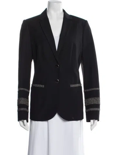 Pre-owned Rena Lange Tweed Pattern Blazer In Blue