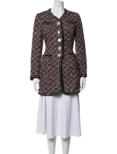 Pre-owned Rena Lange Tweed Pattern Blazer In Multicolor
