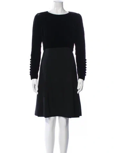 Pre-owned Rena Lange Vintage Knee-length Dress In Black