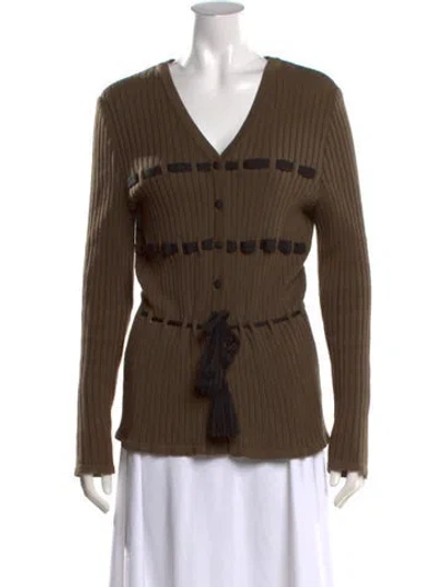 Pre-owned Rena Lange Vintage Patterned Sweater In Brown