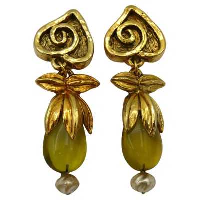 Pre-owned Rena Lange Vintage Resin Dangling Earrings In Multi