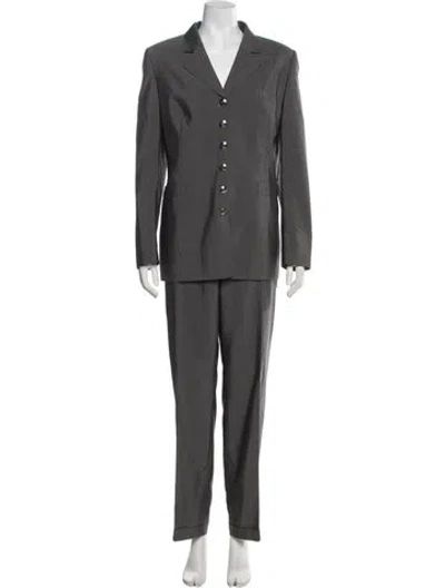 Pre-owned Rena Lange Vintage Silk Pant Set In Gray