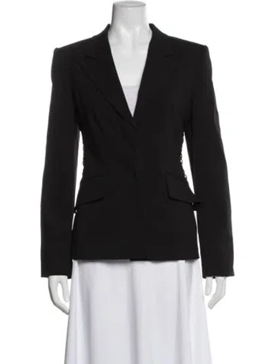 Pre-owned Rena Lange Virgin Wool Blazer In Black