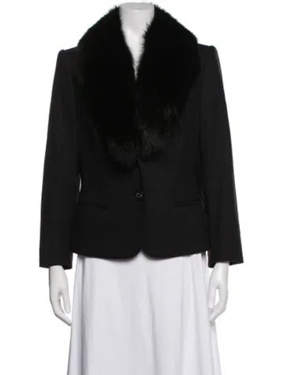 Pre-owned Rena Lange Virgin Wool Blazer In Black