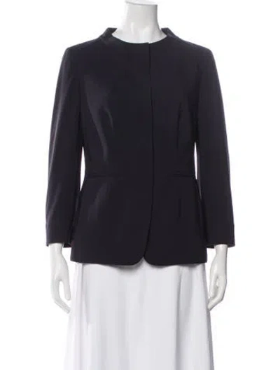 Pre-owned Rena Lange Virgin Wool Blazer In Blue