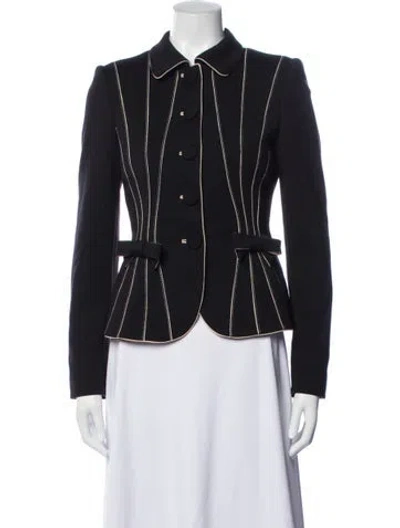Pre-owned Rena Lange Virgin Wool Blazer In Blue